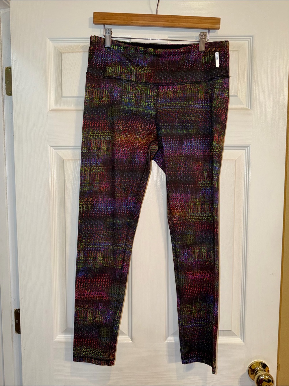 RBX Women's Multicolor Pixel-Print Leggings — Purple, Green & Black - Picture 2 of 6